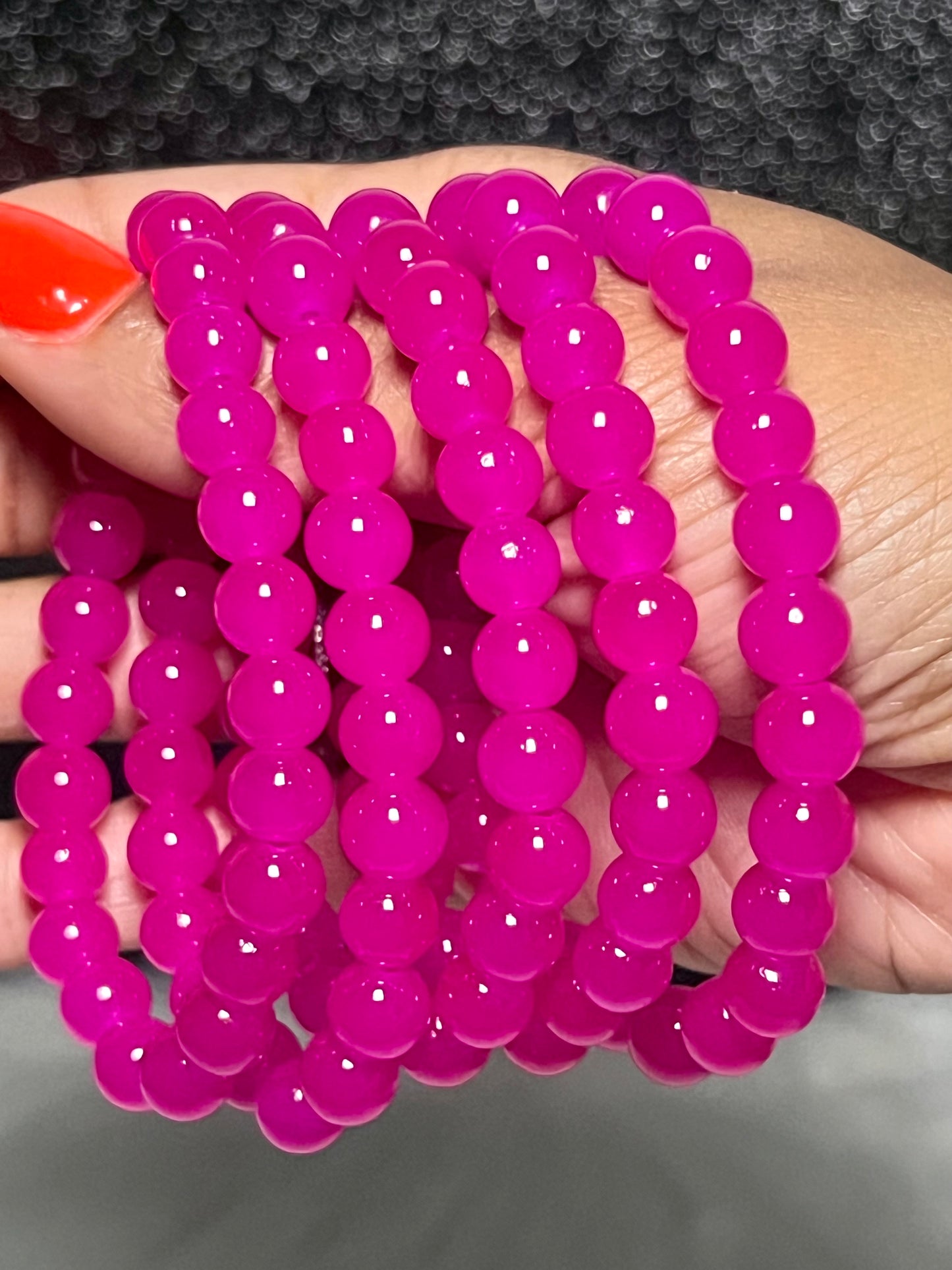 Pulsera de cuentas fucsia (1ud)